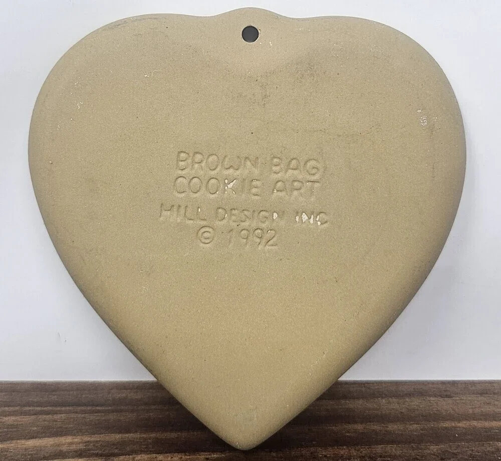 Brown Bag Cookie Art Heart Rose 1992 Hill Design Vintage Collectible
